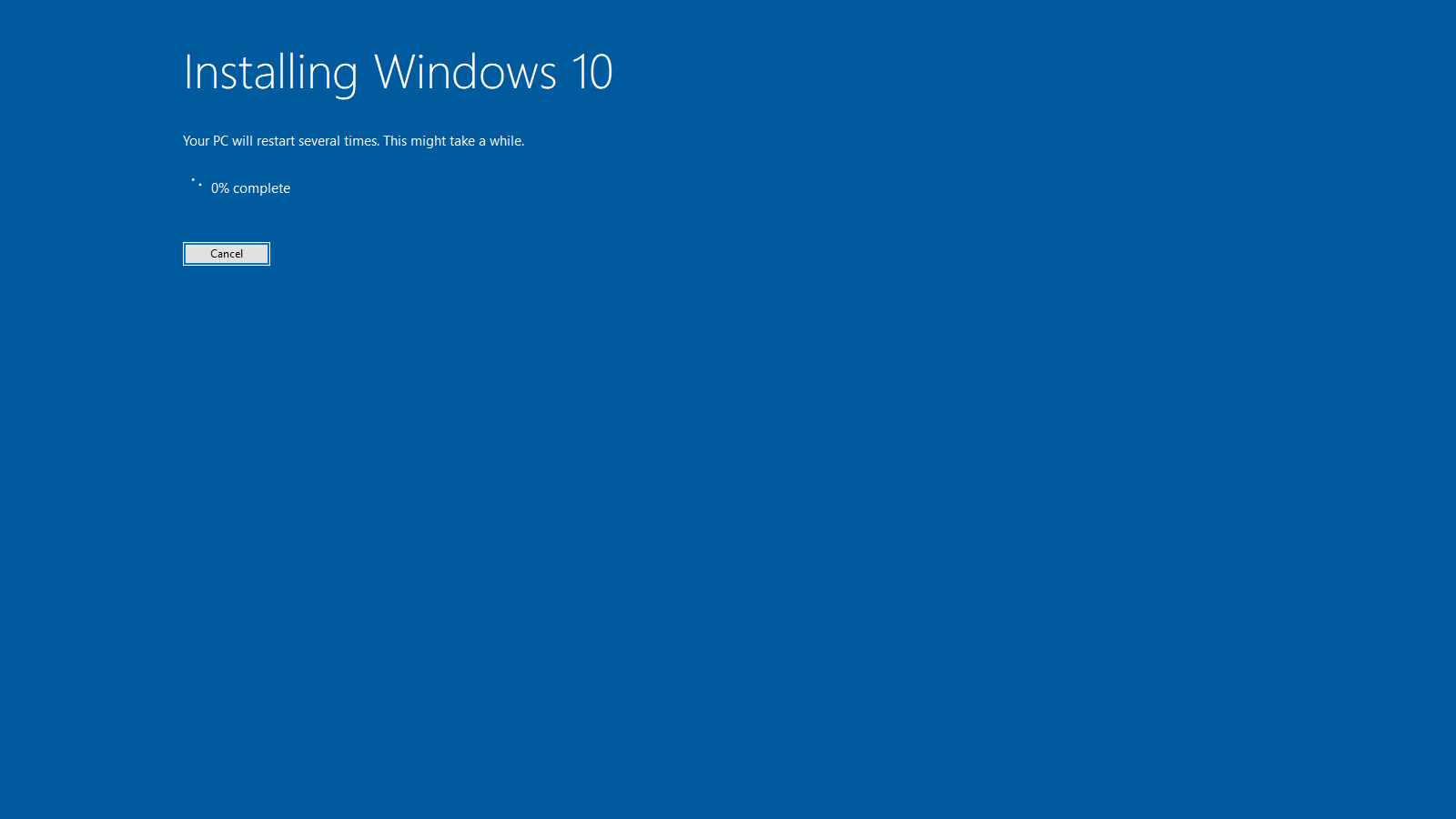 Windows install screen