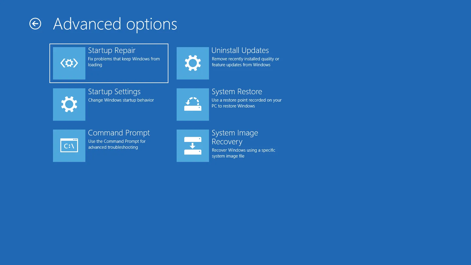 Startup Repair Startup repair