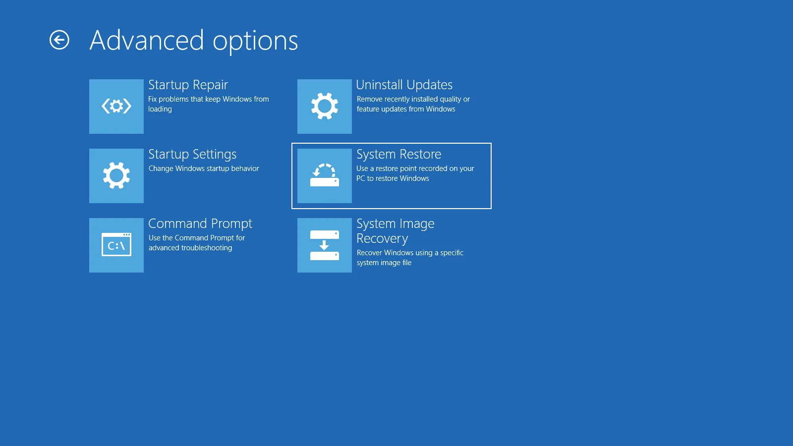 system restore system restore