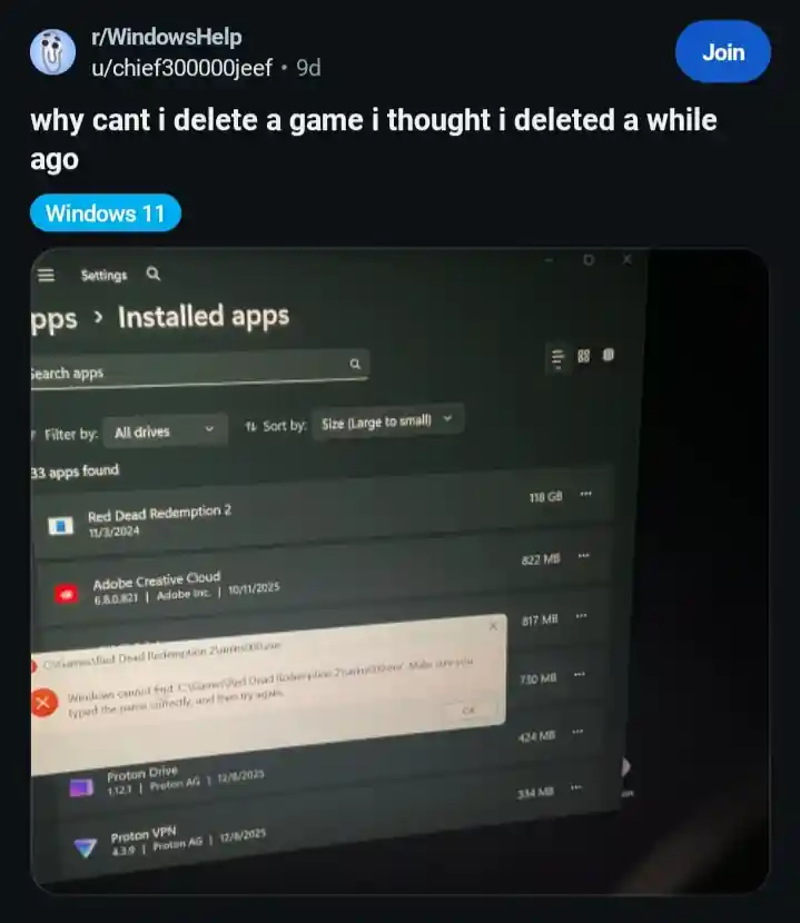 cannot ununstall app missing uninstaller