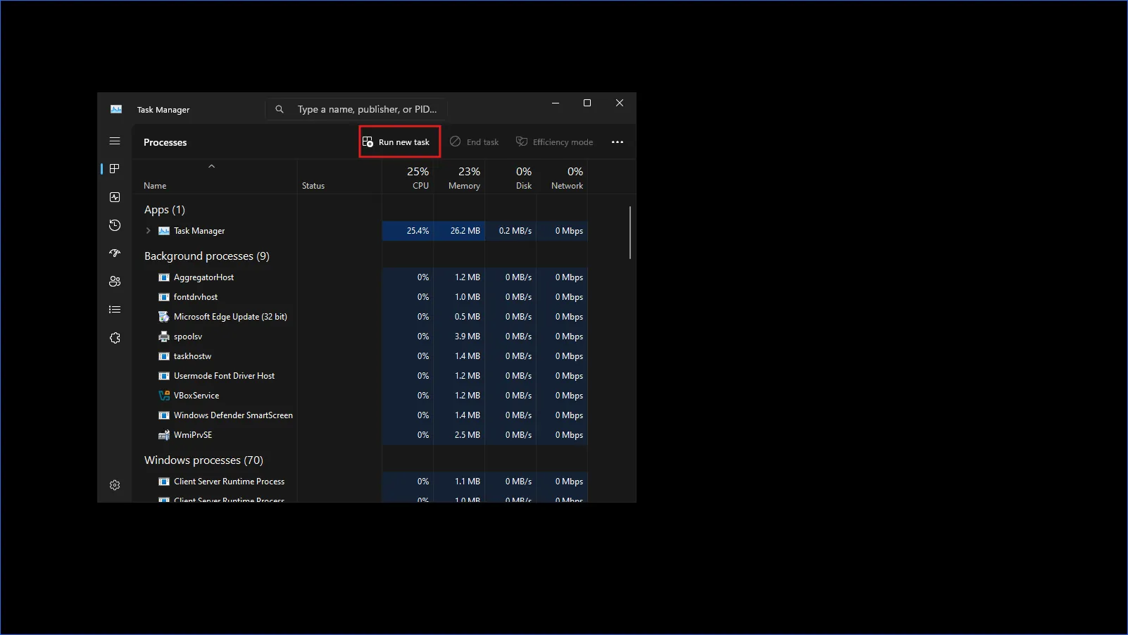 Run task