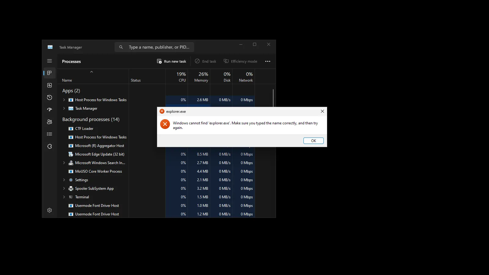 Explorer Error